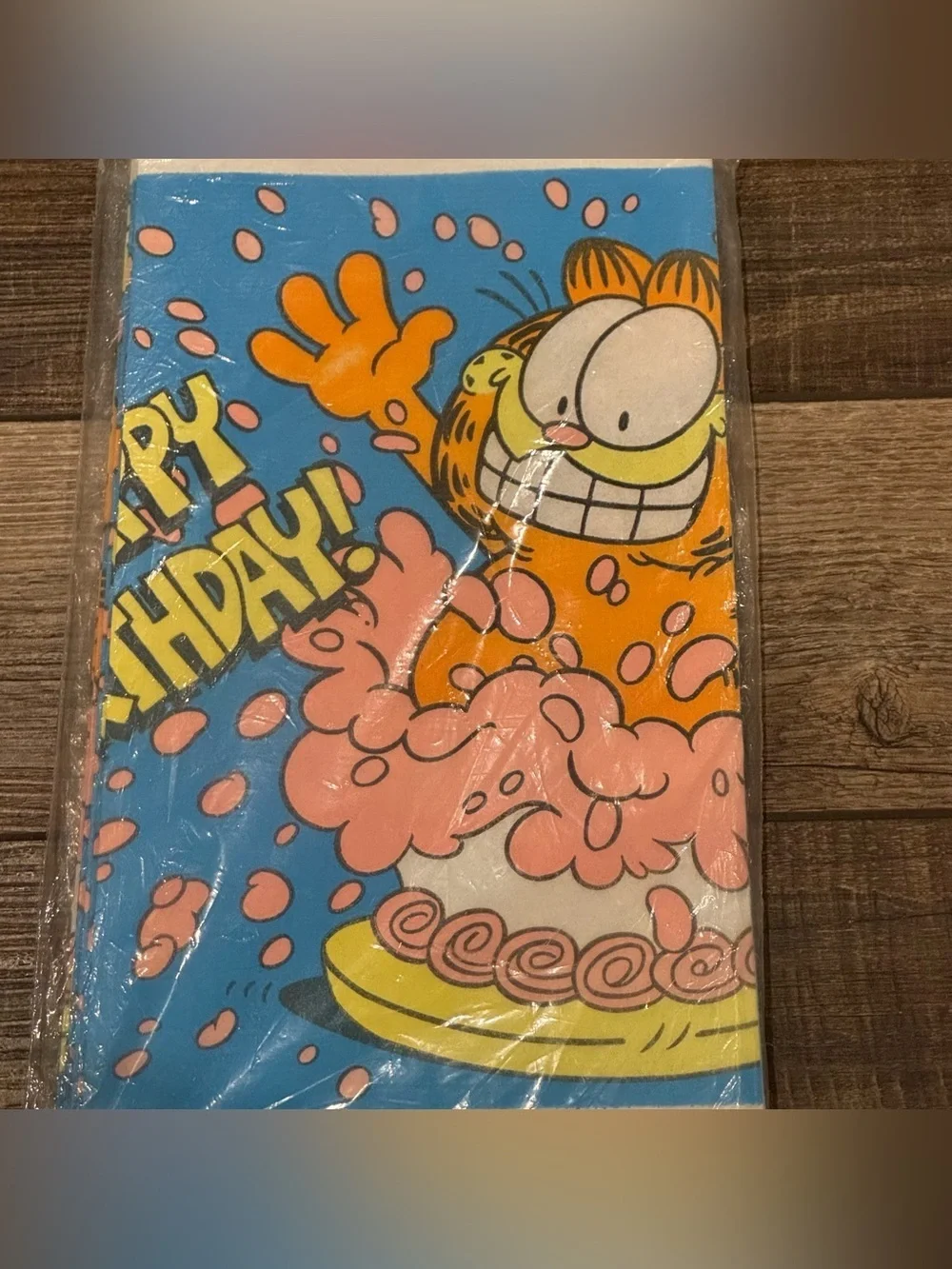 Vintage Hallmark Garfield Birthday Table Cloth 54